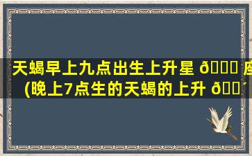 天蝎早上九点出生上升星 🐟 座(晚上7点生的天蝎的上升 🌴 星座是什么)